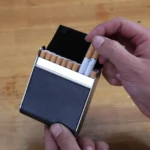 Men Metal Fiber Leather Magnetic Buckle Cigarette Case - Image 6