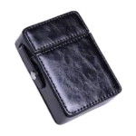 Men PU Leathe Retro Lighter Cigarette Box