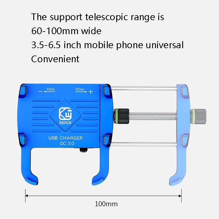 TBD0572215801_B3.webp Kewig M6-S 12V Motorcycle Waterproof Aluminum Alloy Mobile Phone Bracket With QC3.0 Fast Charging - Image 4