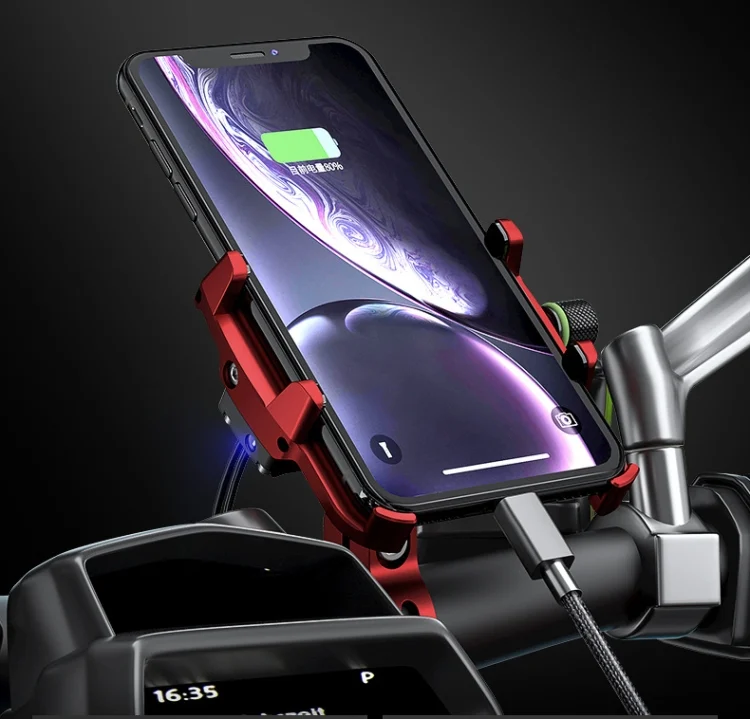 TBD0572215801_B5.webp Kewig M6-S 12V Motorcycle Waterproof Aluminum Alloy Mobile Phone Bracket With QC3.0 Fast Charging - Image 6