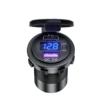 12V Modified Car USB Charger With Voltage Display PD QC3.0 Socket - Image 2