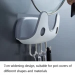 Exhaust Hole Two-Color Pot Cover With Hook Multi-Function Storage Shelf - Image 4