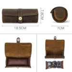Contacts Family CF1117B 3 Watch Positions Leather Watch Box Round Buckle Outdoor Travel Watch Storage Box - Image 3