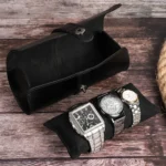 Contacts Family CF1117B 3 Watch Positions Leather Watch Box Round Buckle Outdoor Travel Watch Storage Box - Image 6