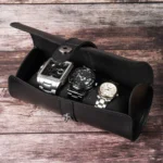 Contacts Family CF1117B 3 Watch Positions Leather Watch Box Round Buckle Outdoor Travel Watch Storage Box - Image 7