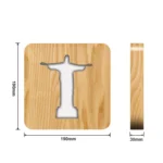 FS-T1971W 2.5W Jesus Pastor Table Lamp USB Solid Wood Hollow Night Light - Image 3
