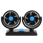 Car Fan Portable Mini Adjustable Car Double-Headed Electric Fan