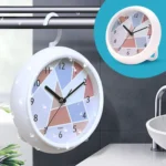 Round Waterproof Wall Clock Kitchen And Bathroom Desktop Clock Ornaments - Image 5