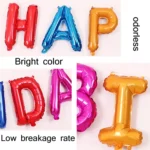 2 PCS 16 Inch Happy Birthday Letter Aluminum Film Balloon Birthday Party Decoration Specification： - Image 2