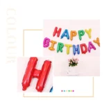2 PCS 16 Inch Happy Birthday Letter Aluminum Film Balloon Birthday Party Decoration Specification： - Image 3