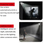 LC1C Garden Lamp Floodlight Camera Outdoor Home Monitor Night Vision Waterproof Family Surveillance Camera, CN Plug - Image 5