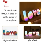 HS-1255 Wedding Valentine Day Confession LOVE LED Letter Lamp Love Theme Modeling Lamp - Image 3