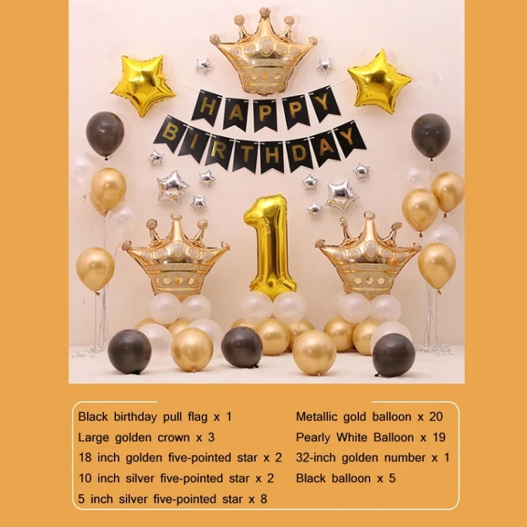 TBD0572615301A_1.webp Black Gold Birthday Party Balloon Pull Flag Set - Image 5