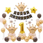 Black Gold Birthday Party Balloon Pull Flag Set - Image 4