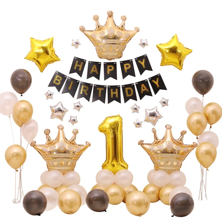 TBD0572615301_B3.webp Black Gold Birthday Party Balloon Pull Flag Set - Image 4