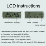 13 Inch Dual-screen LED Display Wall Clock Living Room Temperature And Humidity Calendar Multi-function Clock - Image 5