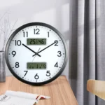 13 Inch Dual-screen LED Display Wall Clock Living Room Temperature And Humidity Calendar Multi-function Clock - Image 6
