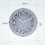 12 Inch Living Room Silent Wall Clock Round Stereo 3D Digital Wall Clock - Image 3