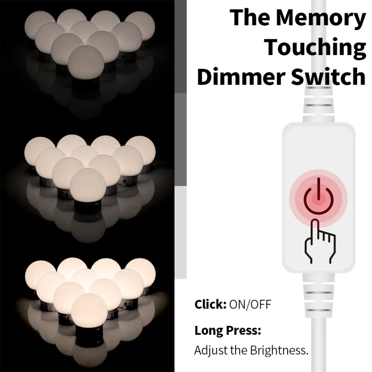 TBD0572619601_B2.webp 3 Color Temperature Mirror Front Lamp USB Simple Bathroom Makeup Light Bulbs - Image 3