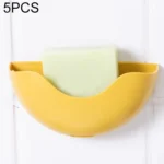 5 PCS Plastic Drain Soap Box Bathroom Wall-mounted Soap Storage Box