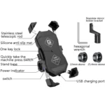 Kewig Motorcycle Outdoor Riding Four-Claw Fixed Mobile Phone Bracket QC3.0 Fast Charging Waterproof Holder - Image 3