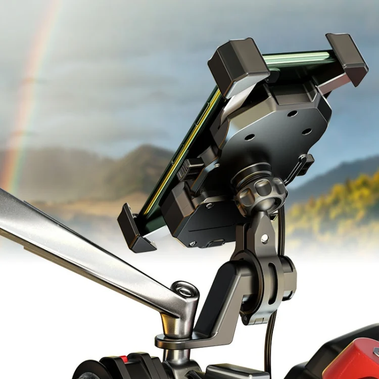 TBD0573270001_B5.webp Kewig Motorcycle Outdoor Riding Four-Claw Fixed Mobile Phone Bracket QC3.0 Fast Charging Waterproof Holder - Image 6