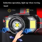 TG-TD009 LED Strong Headlamp Head-Mounted USB Rechargeable Zoom Sensor Headlamp - Image 3