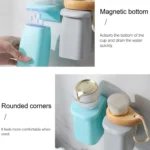 Magnetic Suction Mouthwash Cup Wall-mounted Toothbrush Rack Simple Home Couple Set Dental Cylinder - Image 6