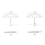 16 Bone Plain Straight Umbrella Small Fresh Long Handle Umbrella - Image 3