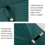 16 Bone Plain Straight Umbrella Small Fresh Long Handle Umbrella - Image 4
