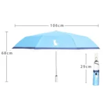 Small Fresh Three-Fold Automatic Black Rubber Sunscreen Umbrella Cartoon Cat Sunny Rain Umbrella - Image 3