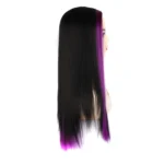 Fashion Medium Haircut Side Bangs Highlight Color Long Straight Wig - Image 5
