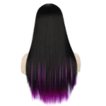 Fashion Medium Haircut Side Bangs Highlight Color Long Straight Wig - Image 6