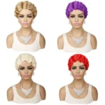 Ladies Short Hair Wig Retro Water Wave Curly Wig - Image 2