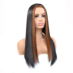 Women Medium Haircut Bleaching And Dyeing Long Straight Wigs - Image 3