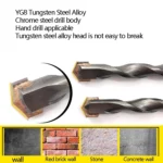 2pcs Hand Electric Drill Shock Drill Wall Mix Soil Cement Wall Construction Drill Bit, Model: 3x66mm Round Handle - Image 5