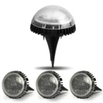 8 LEDs Solar Circular Underground Light Outdoor Waterproof Lawn Stair Light, Light Color: - Image 2