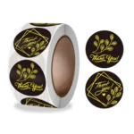 Thank You Hot Stamping Sticker Floral Wedding Gift Decoration Label
