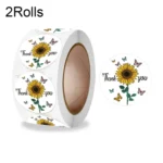 2 Rolls Animal Decoration Envelope Sealing Sticker Thank You  Label