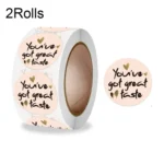 2 Rolls Love Thank You Sticker Gift Decoration Label