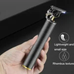 Hollow T-Shaped Steel Head Hair Trimmer USB Charging Carving Electric Hair Clipper - Image 3