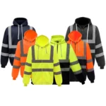 Reflective Hooded Zipper Sweatshirt Outdoor Sports Fleece Reflective Clothing - Image 2