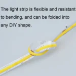 1m 24V 320 Beads 12W 8mm Wide COB Adhesive Decorative LED Light Strip - Image 6