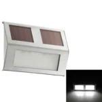 2 LEDs Solar Powered Light Sensor Control IP44 Waterproof LED Wall Lamp Outdoor Patio Yard Pathway Garden Stairs Step Night Security Lighting