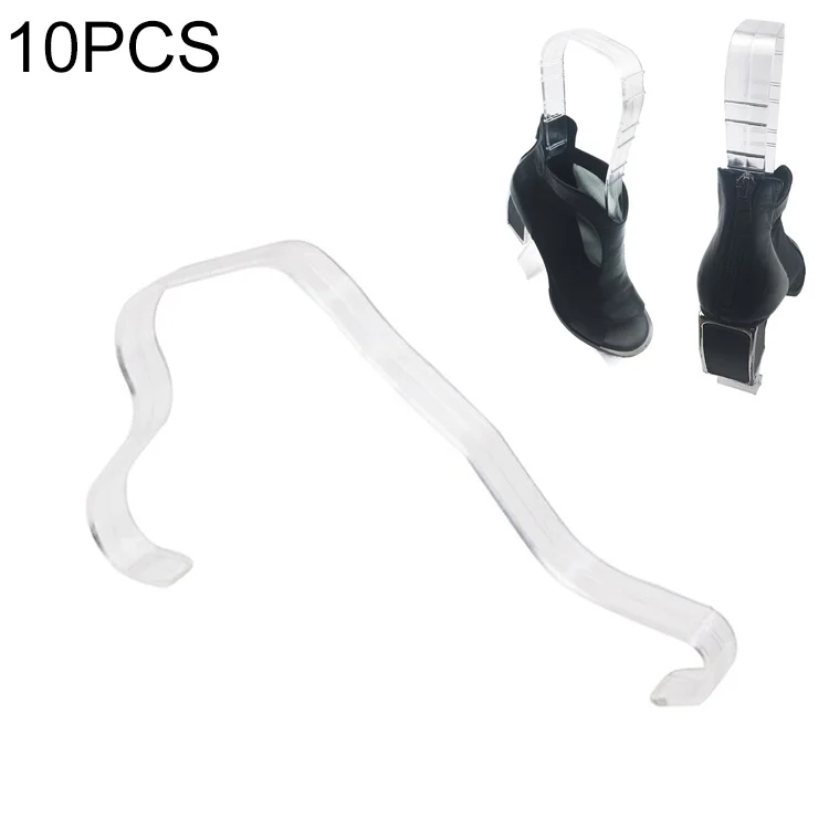 TBD0579758802.webp 10 PCS Plastic Thickened Transparent Elastic Anti-Wrinkle Anti-Flat Shoe Rack Shoe Store Display Shoe Rack - Image 1