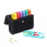 Notebook-Style 28-Compartment Portable Pill Box&Leather Bag - Image 6