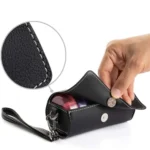 One Week Use Portable Plastic 14-Compartment Pill Box Leather Bag - Image 2