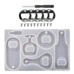 DIY Crystal Resin Drip Beer Wrench Mold Opener Silicone Mold