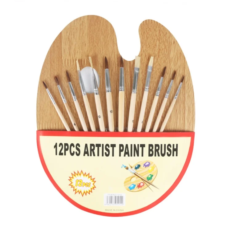TBD05814035.webp Bristle And Horsehair Hand-Painted Paint Pen Log Brush Set - Image 1