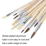 Bristle And Horsehair Hand-Painted Paint Pen Log Brush Set - Image 5